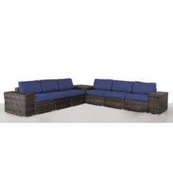 Outdoor Rattan 6 Person Seating Group With Cushions - Espresso