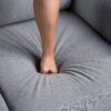 Modern Living Room Loveseat Linen Upholstered Couch Furniture For Home Or Office - Light Gray / Blue - Image 13
