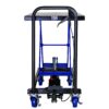 Hydraulic Lift Trolley, 500 Lbs Capacity, With 4 Wheels, For Material Handling And Transportation - Black / Blue - Image 5