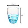 Leading Ware Swirl Acrylic Drinking Glasses (Set of 4) Dof 15Oz Bpa Free - Blue - Image 3