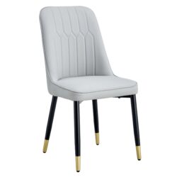 Modern Dining Chairs With Light Cushions And Metal Legs (Set of 4) - Light Gray