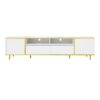 Modern TV Stand For TVs Up To 80", Entertainment Center With 2 Shelves And LED Lights, TV Storage Cabinet With 2 Drawers, 2 Cabinets And Metal Legs For Living Room - White - Image 15