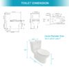 1 Piece Toilet & Dual Flush, Soft Closing Seat - White - Image 3