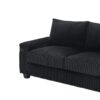 Modern 4 Seater Corduroy Sofa Couch With USB Ports And Hidden Storage - Black - Image 22