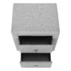 Nightstand, Storage Drawer, Upholstered, Elegant Design, Transitional - Gray - Image 6