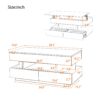 Lift Top Coffee Table With 2 Drawers, Multi Functional Lift Top Coffee Table With High Gloss Finish For Living Room - White - Image 2