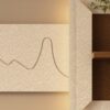 3D LED Sandstone Wall Decor With Simulated Plants, Glass Vase & Remote Control - Light Coffee - Image 4