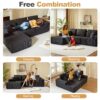 Modular Sectional Sofa With Chaise, L Shaped Cloud Couch With Deep Seat, Sectional Couches For Living Room - Black - Image 7