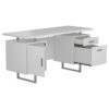 2 Drawer Computer Desk High Gloss Home Office - White - Image 5