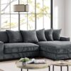 Luxe - Oversized 2 Piece Right Facing Sectional Couches For Living Room, L Shaped Sofa With Chaise - Dark Gray - Image 6