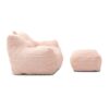 Giant Plush Bean Bag Chair With Armrests And Footstool For Adults - Pink - Image 10
