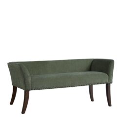 Accent Bench With Padded Low Back And Flared Arms - Green