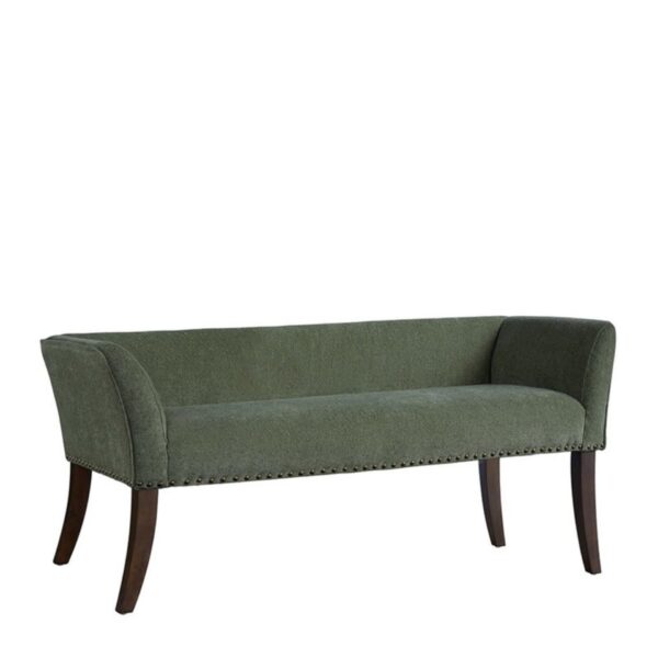 Accent Bench With Padded Low Back And Flared Arms - Green
