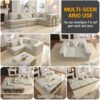 Oversized Upholstered Sectional Sofa Couch Set, Modular L Shaped Floor Sofa Set With 6 Pillows For Living Rooms - Light Gray - Image 19