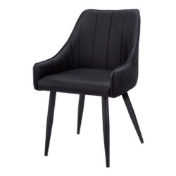 Dining Chair, Side Upholstered For Dining Room, Contemporary And Modern (Set of 2) - Black