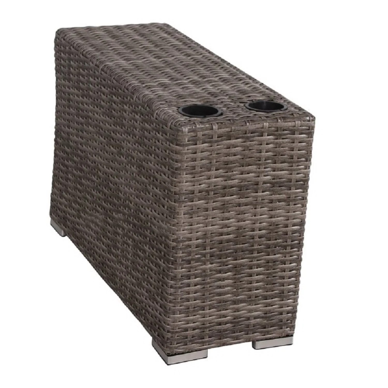 Patio 8 Piece Sectional Set With Fire Pit And Durable Cushions - Gray Mix - Image 6