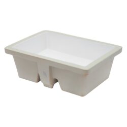 Modern Rectangular, Undermount Bathroom Sink With Overflow - White