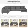 Modern Oversized U Shaped Sectional Sofa With Chaise Lounge - Dark Gray - Image 10