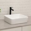 19" 5" Bathroom Sink Combo Rectangular Vessel Vanity Set With Faucet Drop In Ready Ceramic Basin - White / Black - Image 5