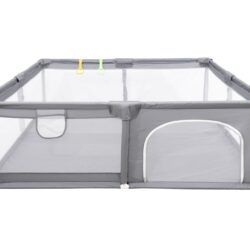 Fabric Baby Playpen, Baby Fence Play Area With Anti Slip Base - Gray
