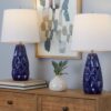 Hex - Contemporary Lamp (Set of 2) - Estate Blue / Polished Nickel / White - Image 5