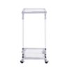 Glass Side Table, Acrylic End Table, Glass Top C Shape Square Table With Metal Base For Living Room, Bedroom, Balcony Home And Office - Chrome - Image 6