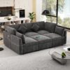 Modular U Shaped Sectional Sofa With USB Ports - Black - Image 2