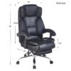Big And Tall Office Chair, High Back Ergonomic Office Chair With Footrest, Executive - Black - Image 8
