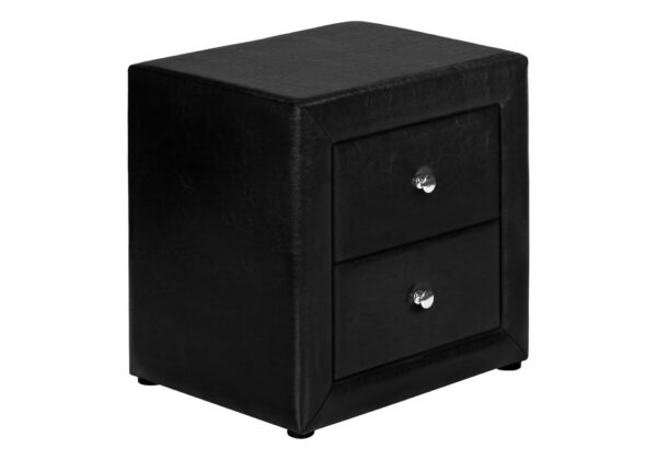 Nightstand, Storage Drawer, Upholstered, Transitional - Black