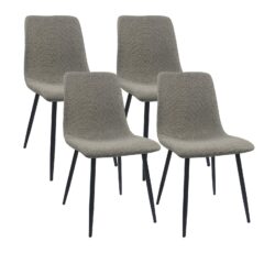 Modern Extendable Dining Table And Chair Set, Elegant Table Chairs, Metal Base - Gray / White
