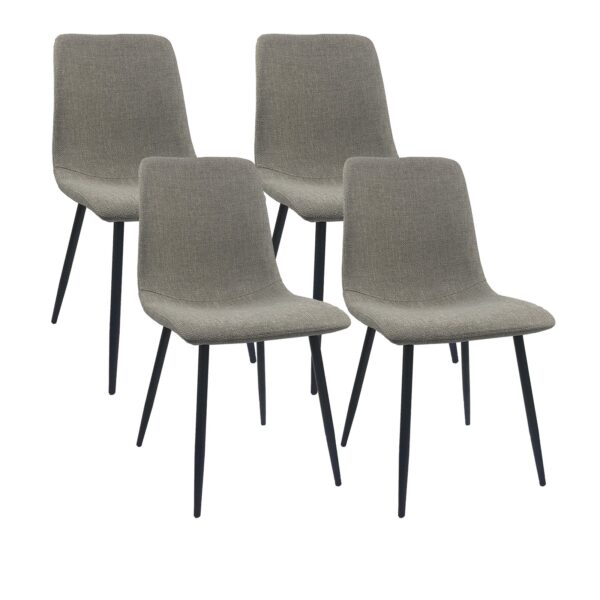 Modern Extendable Dining Table And Chair Set, Elegant Table Chairs, Metal Base - Gray / White