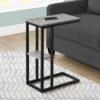 Accent Table, C - Shaped, Contemporary And Modern - Gray - Image 10
