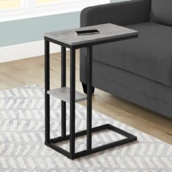 Accent Table, C - Shaped, Contemporary And Modern - Gray
