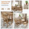 Topmax - 5 Piece Rustic Extendable Dining Table Set Round Trestle Table And 4 Cross Back Dining Chairs For Kitchen, Dining Room - Natural - Image 6