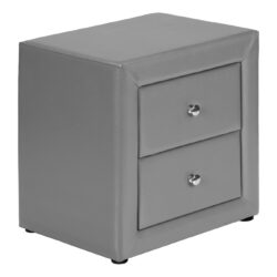 Nightstand, Storage Drawer, Upholstered, Transitional - Gray