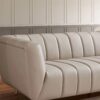 Lamattina - Genuine Italian Leather Channel Tufted Sofa - Beige / Light Gray - Image 3