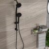 Multi Function Dual Shower Head System With 4.7" Rain Showerhead, 8 Function Hand Shower, Adjustable Slide Bar - Matte Black - Image 2