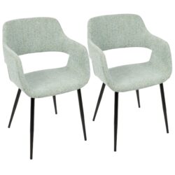 Margarite - Contemporary Dining / Chair (Set of 2) - Black / Light Green