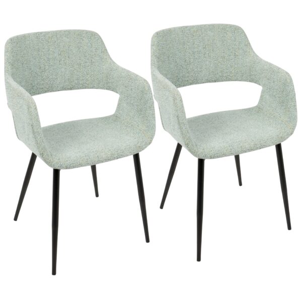 Margarite - Contemporary Dining / Chair (Set of 2) - Black / Light Green