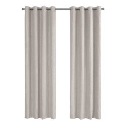 2 Pieces Set, Curtain Panel, Room Darkening, Grommet, Micro Suede, Contemporary & Modern - Ivory