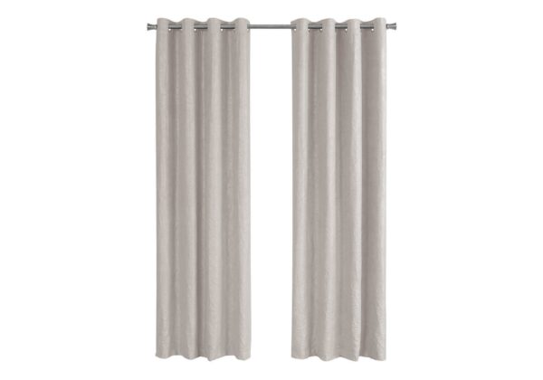 2 Pieces Set, Curtain Panel, Room Darkening, Grommet, Micro Suede, Contemporary & Modern - Ivory