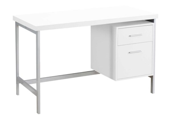 Computer Desk For Home Office, Laptop, Left Right Set - Up, Storage Drawers, Contemporary And Modern - White