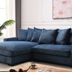Luxe - Oversized 2 Piece Left Facing Sectional Couches For Living Room, L Shaped Sofa With Chaise - Blue
