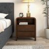 Lionel - Mid-Century Modern Nightstand 2 Drawer - Brown - Image 9