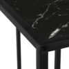 Corner Accent Console Table For Entryway, Marble Look Contemporary & Modern - Black - Image 6