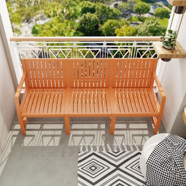 1 Piece Indoor / Outdoor 3 Seater Sofa, UV Resistant, Waterproof And Durable - Apricot Brown