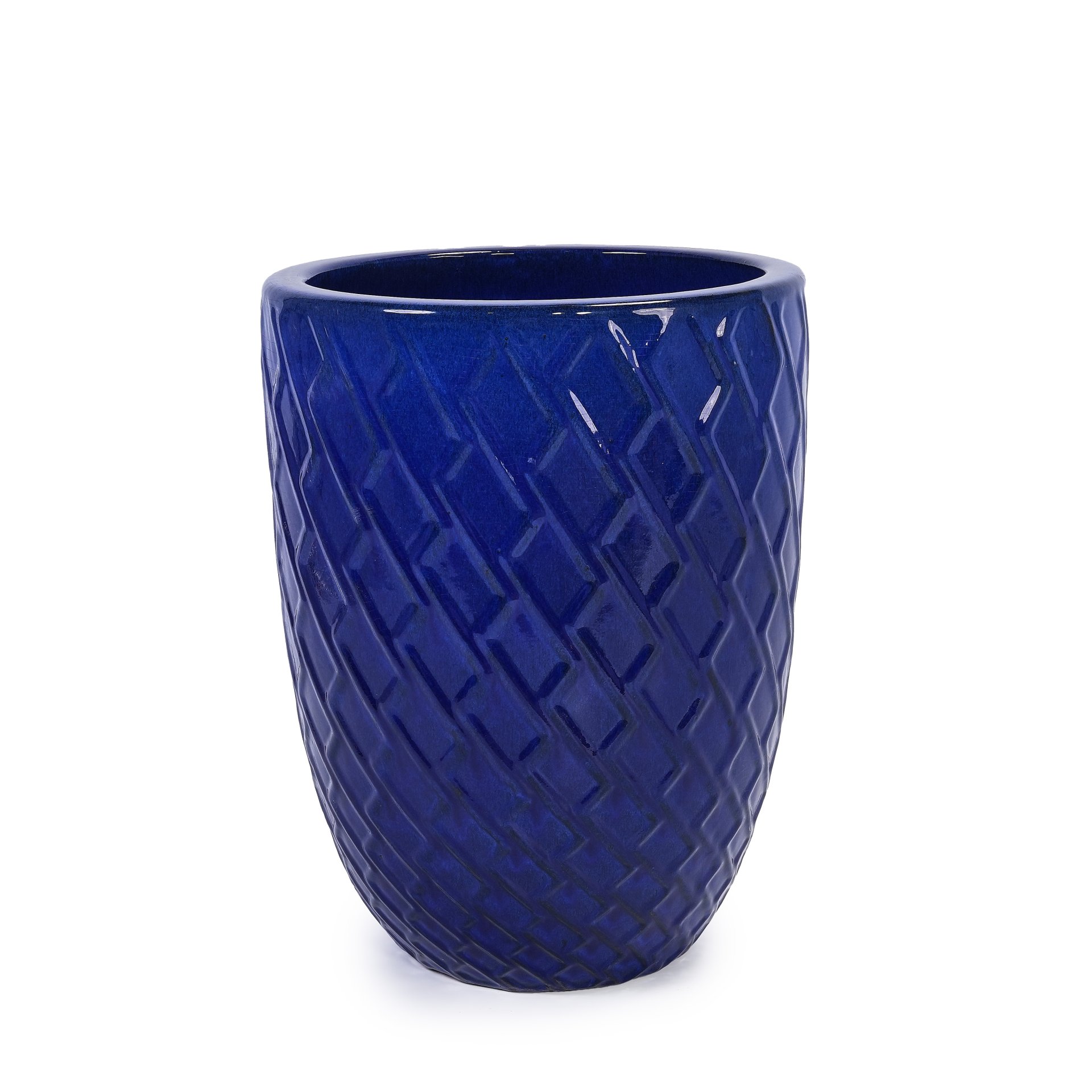 Ceramic Flowerpot, Planter For Patio, Garden, Windowsill - Dark Blue - Image 10