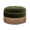 Yolanda - Round Upholstered Accent Ottoman - Olive Green - Image 10