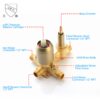 Luxury, 12" Ceiling Mount Shower System With Rain Mixer And Handheld Shower, Stainless Steel - Brushed Gold - Image 5