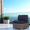 Outdoor Armless Patio Chairs With Cushions (Set of 2) - Gray - Image 2